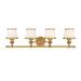 Hudson Valley Lighting 2004 Milton 4 Light 34 Wide Bathroom Vanity Light - Brass