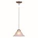 Vaxcel Da Vinci Brushed Nickel Mini Pendant Ceiling Light White Glass