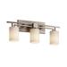 Justice Design Group Fusion Aero 3-light Brushed Nickel Bath Bar Opal Cylinder - Flat Rim Shade