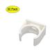 20mm Dia PVC U Shaped Pipe Fitting Clamps Clips Water Tube Holder White 30pcs