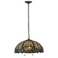 Meyda Tiffany 138578 20 Inch W Dragonfly Trellis Pendant Bronze Finish with Pink/Amber/Green/Blue/Beige Glass