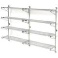 Global Industrial 63 x 36 x 18 in. Nexel Poly Green Epoxy Wall Mount 4-Shelf Add-On Wire Shelving