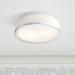 Possini Euro Design Mavis Modern Ceiling Light Flush Mount Fixture 10 1/4 Wide Chrome 2-Light White Opal Glass Shade for Bedroom Kitchen Living Room