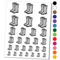 Polka Dot Rain Boots Water Resistant Temporary Tattoo Set Fake Body Art Collection - Light Blue