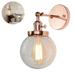 Antique Industrial Wall Lamp Globe Wall Light with 15CM Glass Lampshade Vintage Industrial Wall Sconce Lighting Fixture