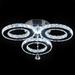 FRIXCHUR Crystal Ceiling Light 3 Rings Crystal Chandelier Flush Mount Lighting Fixture (Cool White)