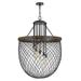 Cal Lighting Marion Metal/Wood Mesh Shade Chandelier (Edison Bulbs Not included) FX37189