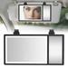 Sun-Shading Cosmetic Mirror with Touch Screen Car Visor Makeup Mirror with LED Light Rectangular Vanity Mirror for Car Truck Automobile Supply Black