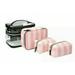 Victoria s Secret Pink Striped Travel Train Case Makeup & Cosmetic Bag 4 pc NWT