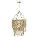 Savoy House 7-7910-4-177 Bremen 4 Light Pendant Light in Warm Brass with Natural Rattan (22 W x 36 H)