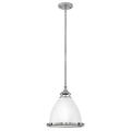1 Light Medium Pendant in Traditional-Industrial Style 13 inches Wide By 13 inches High-Polished White Finish Bailey Street Home 81-Bel-4420966