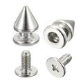 8x12mm Screw Back Stud Rivets Spikes Zinc Alloy Silver Tone 100 Sets