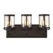 Westinghouse Lighting 6368100 3 Light Wall Fixture with Clear Seeded Glass - Oil Rubbed Bronze
