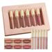 6pcs/set Rose Matte Liquid Lipstick Nude Lip Gloss Non-Stick Cup Waterproof Long Lasting Makeup Lip Gloss Set Gift Box Cosmetics