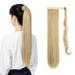 SHCKE 24 Inch Straight Ponytail Extension 18 Inch Clip in Curly Ponytail Extension Wrap Around Ponytail Extension Synthetic Hairpieces for Women