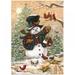 Christmas Snowman Garden Flag Vertical Double Sided Xmas Winter Decorations House Flags 12 x 18 Inch Decorative Burlap Snow Yard Flags Outdoor Winter Flag for Porch Mailbox Lawn Home Decor