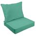 Vargottam Outdoor Deep Seat Patio Cushions Set 2pcs Seat Set All Weather Replacement Cushion Patio Seat And Back Cushion Set 25 x25 x5 Inches-Aquamarine Green