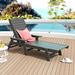 GARDEN Plastic Outdoor Chaise Lounge Chair with Adjustable Backrest Gray