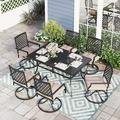 Sophia & William 7 Peices Outdoor Patio Dining Set Swivel Chairs and Table Set