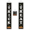 Hamlinson Halloween Couplet Trick or Treat Banner Halloween Porch Hanging Decor Outdoor Welcome Sign Banner Kit for Door Outside Yard Garden Party Front Wall Indoor Lawn