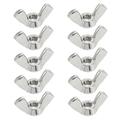 Uxcell 10-24 Wing Nuts 304 Stainless Steel Shutters Butterfly Nut Hand Twist Tighten Fasteners Parts 10Pcs