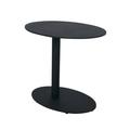 Modern Metal Outdoor Side Table With Oval Top and Base Black- Saltoro Sherpi