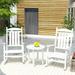 GARDEN 3-Piece Set Classic Plastic Adirondack Porch Rocking Chair w/ Round Side Table Included Weathered Wood