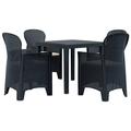 vidaXL 5 Piece Outdoor Dining Set Plastic Anthracite Rattan Look 276114