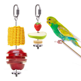 QBLEEV Bird Food Holder Bird Feeders Stainless Steel Parrot Fruit Vegetable Stick Holder Foraging Toy Bird Treat Skewer