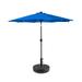 GARDEN 9 Ft Solar LED Patio Umbrella with Black Round Base Weight Included Royal Blue