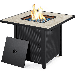 Yaheetech 30 Outdoor Propane Fire Pit Table 50 000 BTU Square Gas with Ceramic Tabletop Black