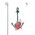 PKQWTM Vintage Anchor With Rope And Peony Flower Yard Decor Home Garden Flag Size 12x18 Inches