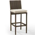 Afuera Living Modern 31 Wicker Patio Bar Stool in Brown and Sand (Set of 2)