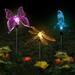 Butterfly Solar Garden Lights 3 Pack Hummingbird Dragonfly Solar Garden Stake Light Multi-Color Changing Solar Powered Decorative Landscape Lighting for Outdoor Path Yard Lawn Patio