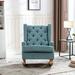 Topcobe Living Room Rocking Chair Comfortable Fabric Rocker Padded Seat Wood Base Green