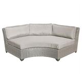 Afuera Living Curved Armless Outdoor Wicker Patio Sofa in Beige (Set of 2)