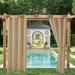 CJC Home Curtains Waterproof Indoor Outdoor Solid Cabana Grommet Top Blackout Curtain 1 Panel Light yellow 52inx84in