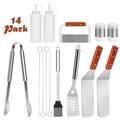 14PC Heavy Duty BBQ Grilling Accessories Grill Tools Set Stainless Steel Grilling Kit for Camping Outdoor