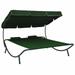 Suzicca Outdoor Bed with Canopy and Pillows Green