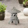 John Timberland Pagoda Statue Sculpture Asian Japanese Garden Decor Indoor Outdoor Front Porch Old Faux Stone Finish 16 1/2 Tall