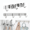 POINTERTECK 2PCS Home Bathroom Sundries Storage Rack ( 1*Broom and Mop Holder Wall Mounted 1*Wall-Mounted Coat Rack)