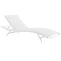 Afuera Living Contemporary Mesh Patio Chaise Lounge in White