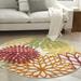 Nourison Aloha Indoor/Outdoor Red Multi Colored 4 x ROUND Area Rug (4x Round)