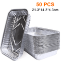 Aluminum Foil Grill Drip Pans -Bulk Pack of Durable Grill Trays Disposable BBQ Grease Pans Compatible with Made Also Great for Baking Roasting & Cooking