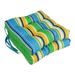 Blazing Needles 16 in. Spun Polyester Patterned Outdoor Square Tufted Chair Cushions Covert Bluebell - Set of 2