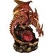 Red Geode Keeper LED Dragon Statue by Medieval Collectibles