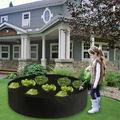 Fabric Raised Garden Bed Round Planting Container Grow Bags Breathable Felt Fabric Planter Pot