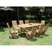 Teak Dining Set:8 Seater 9 Pc - 94 Oval Table And 8 Multi Position Folding Reclining Warwick Arm Chairs Outdoor Patio Grade-A Teak Wood WholesaleTeak #WMDSWR5