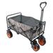 Loyalheartdy Folding Garden Cart Collapsible Outdoor Utility Wagon Camping Shopping Hand Trolley w/Adjustable Handle&2 Cup Holders