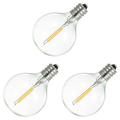 DC3V 0.1W G40 Replacement Light Bulbs 3Pack E12 Screw Base Glass Globe Bulbs for String Light Indoor Outdoor Patio Decor Warm White